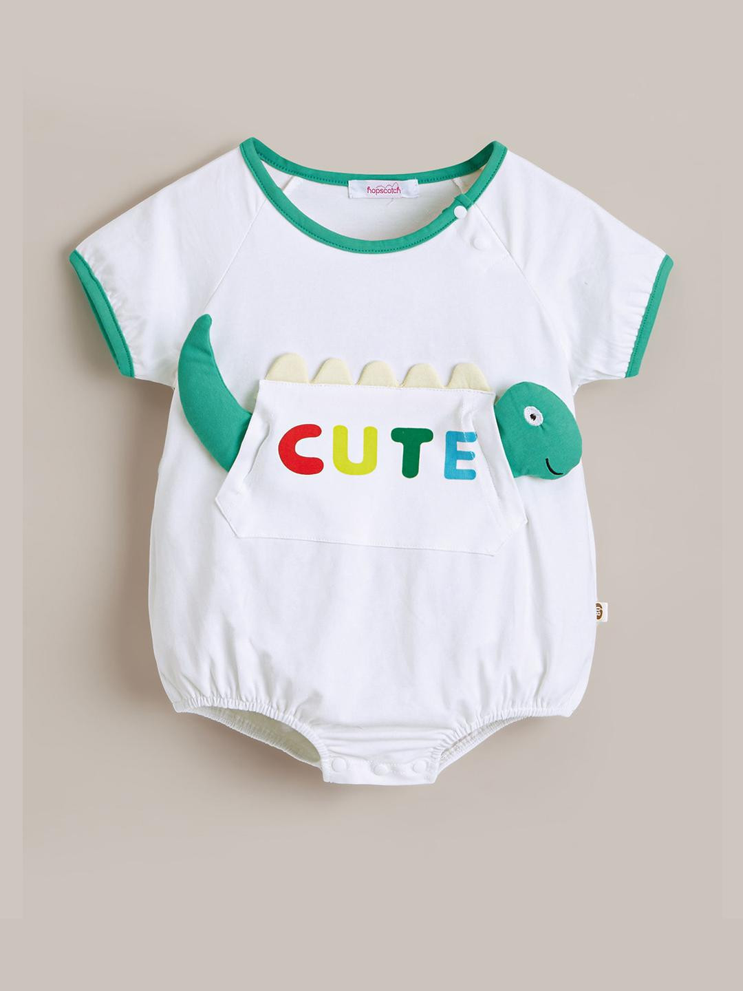 Hopscotch White Tailspin Cuteness Dino Onesie