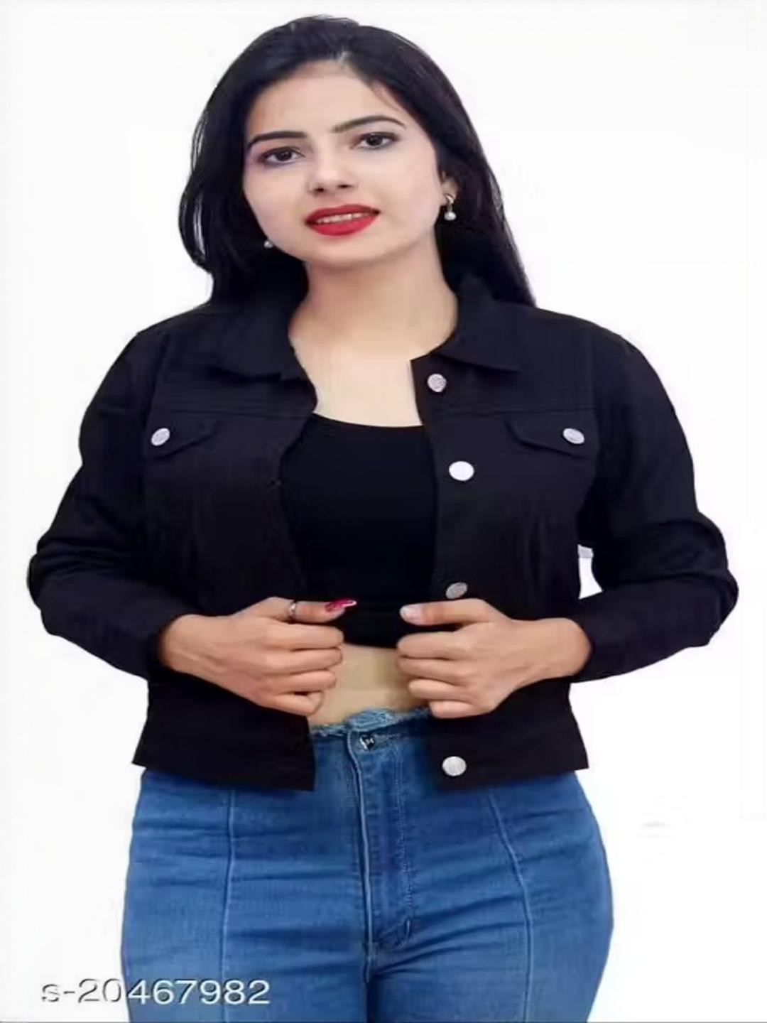 FLASTEENO Girls Long Sleeves Denim Jacket