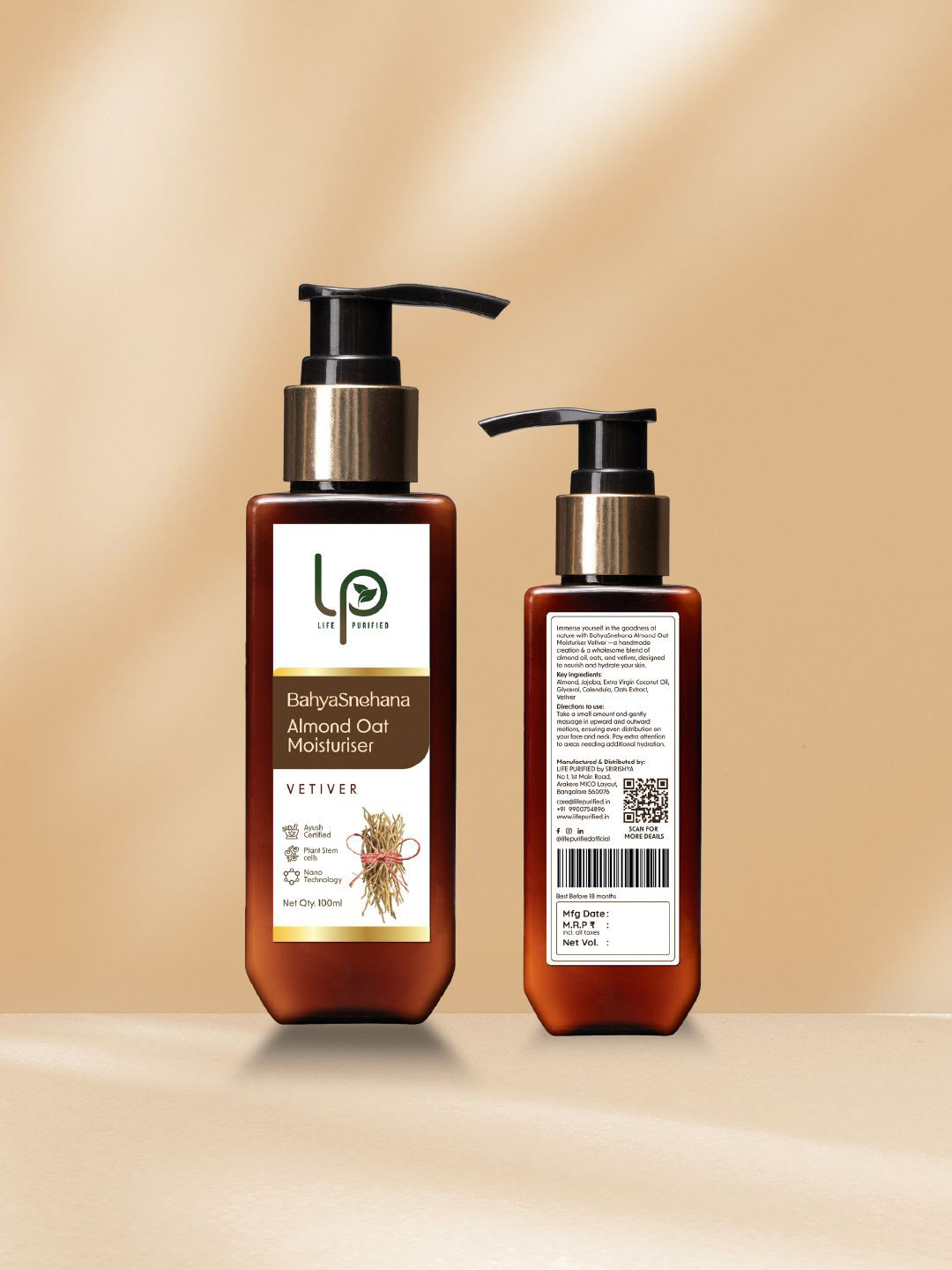 LP'S LIFE PURIFIED BahyaSnehana Almond Oat Moisturiser- 100 ml