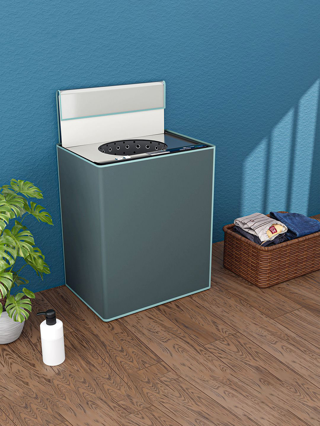 Kuber Industries Grey Anti-Dust PVC Fully Automatic Top Load Washing MachineCover