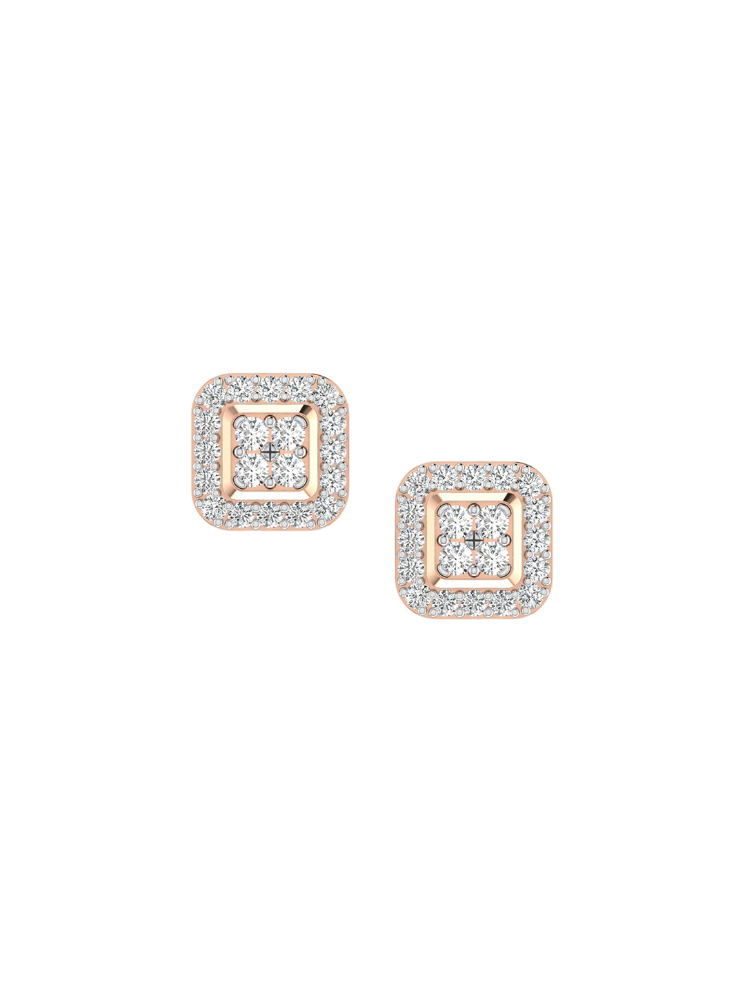 SHINE ETERNAL 18 Kt Rose Gold Lab Grown Diamond Luminous Aura Earrings