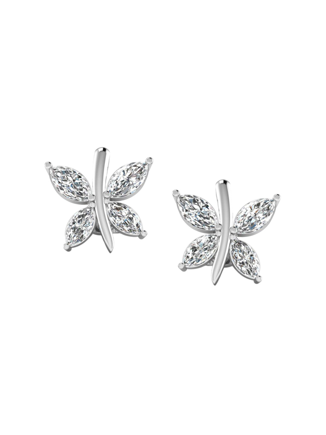 SHINE ETERNAL 14 Kt White Gold Lab Grown Diamond Ethereal Butterfly Diamond Earrings