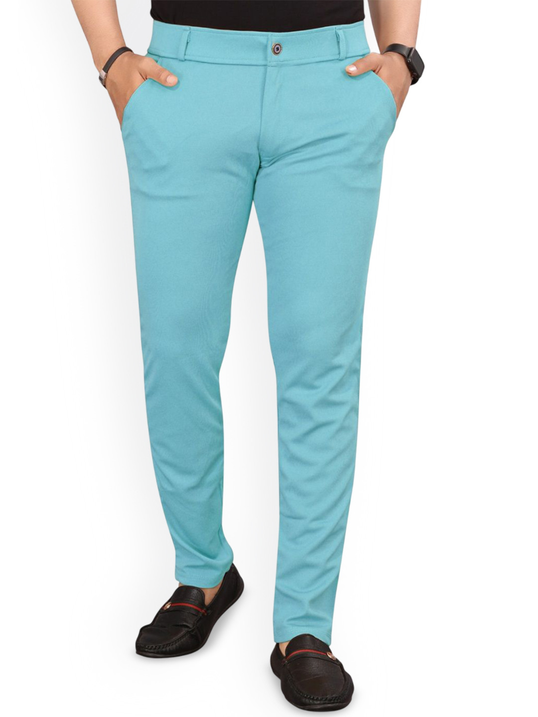 Avomoda Men Comfort Slim Fit Mid-Rise Chinos