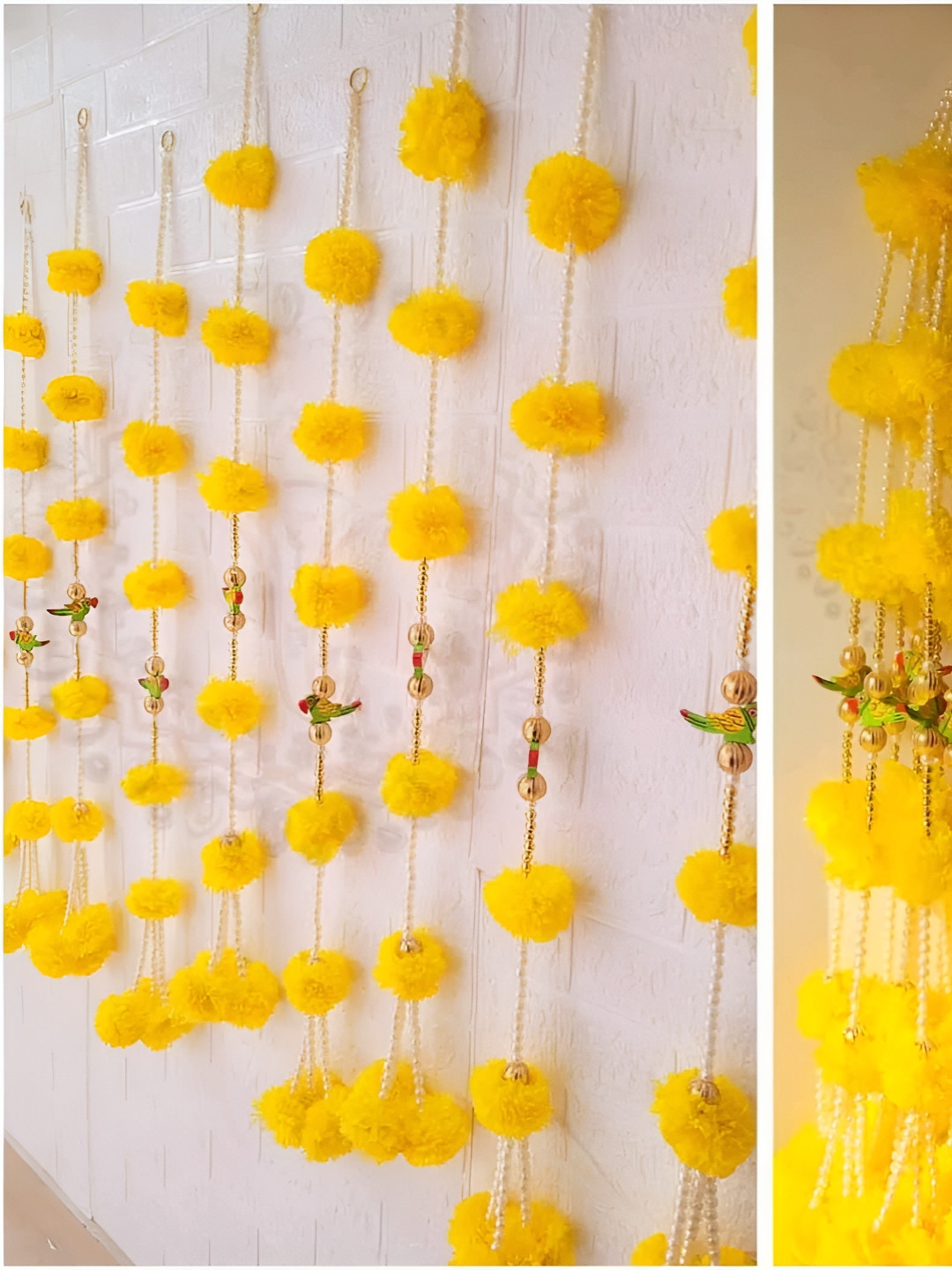 Sellplus 8-Pcs Yellow & Green Toran Festive Decor Hangings