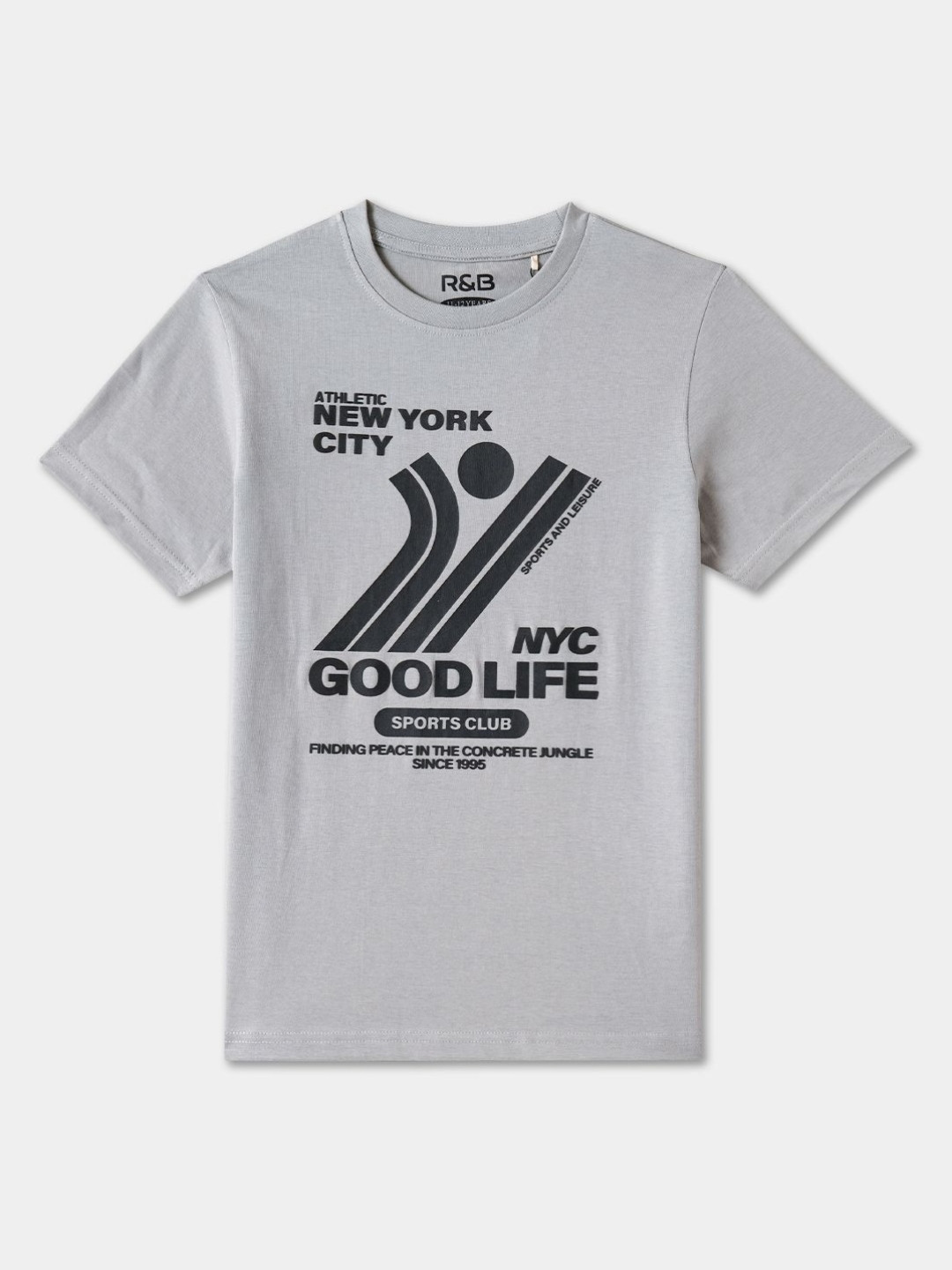 R&B Boys Typography Printed Round Neck Cotton T-shirt