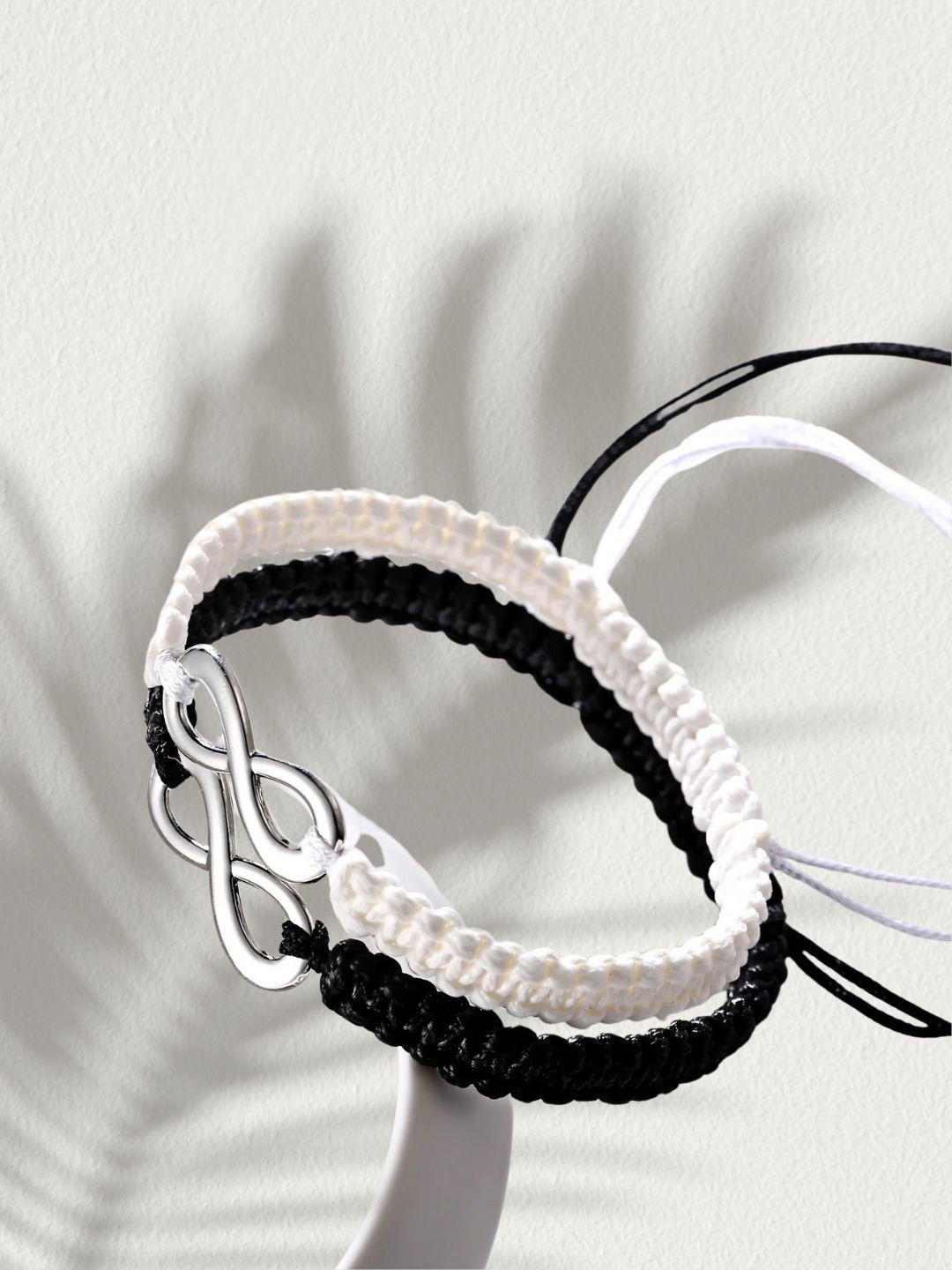 Feel style Unisex Set Of 2 Silver-Plated Wraparound Infinity Bracelets