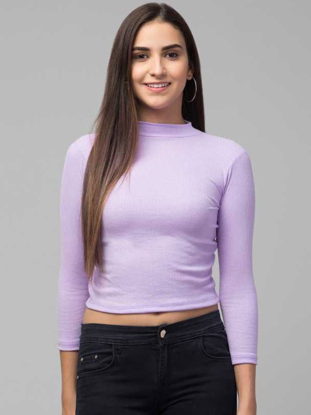 Western Darji Women Ribbed Crop Top