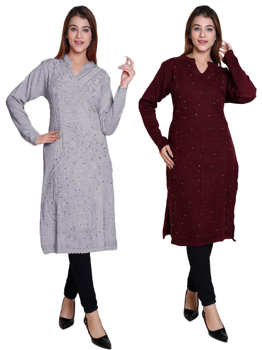 JAPROZ Women Red Wool  Kurtas