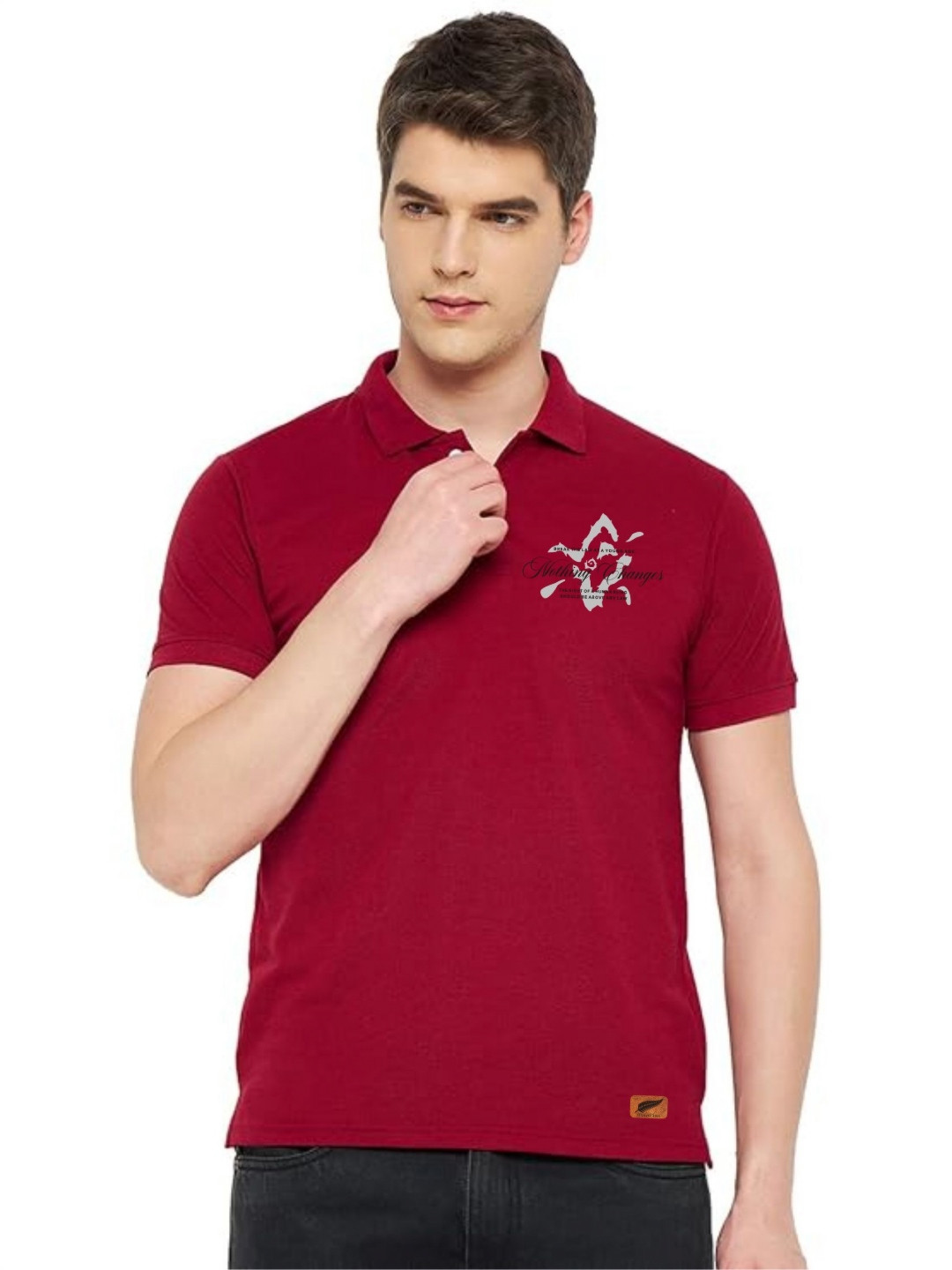 John Peters Men Dri-FIT Graphic Printed Polo Collar T-shirt