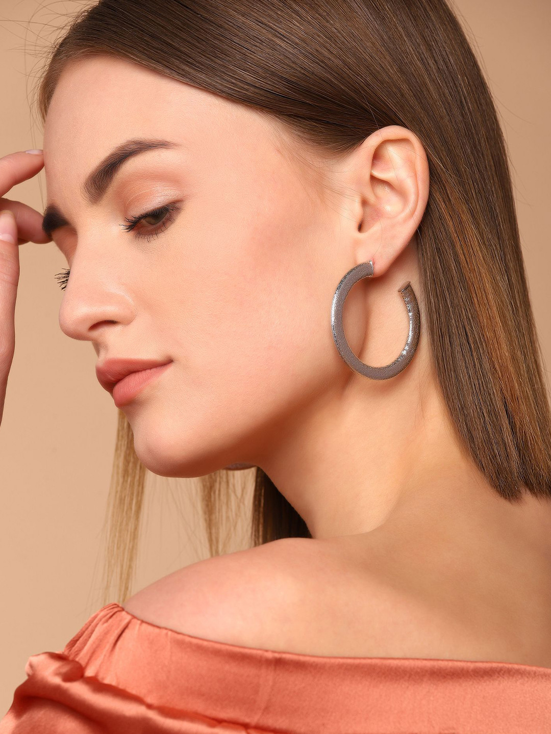 LULU & SKY  Semi Circular Shaped Half Hoop Earrings