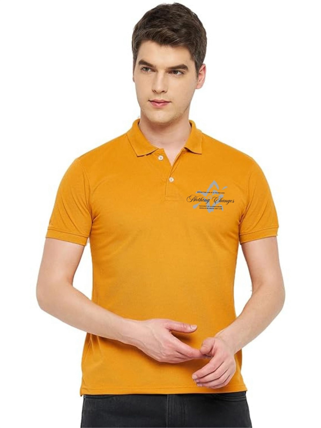 John Peters Men Dri-FIT Typography Printed Polo Collar T-shirt