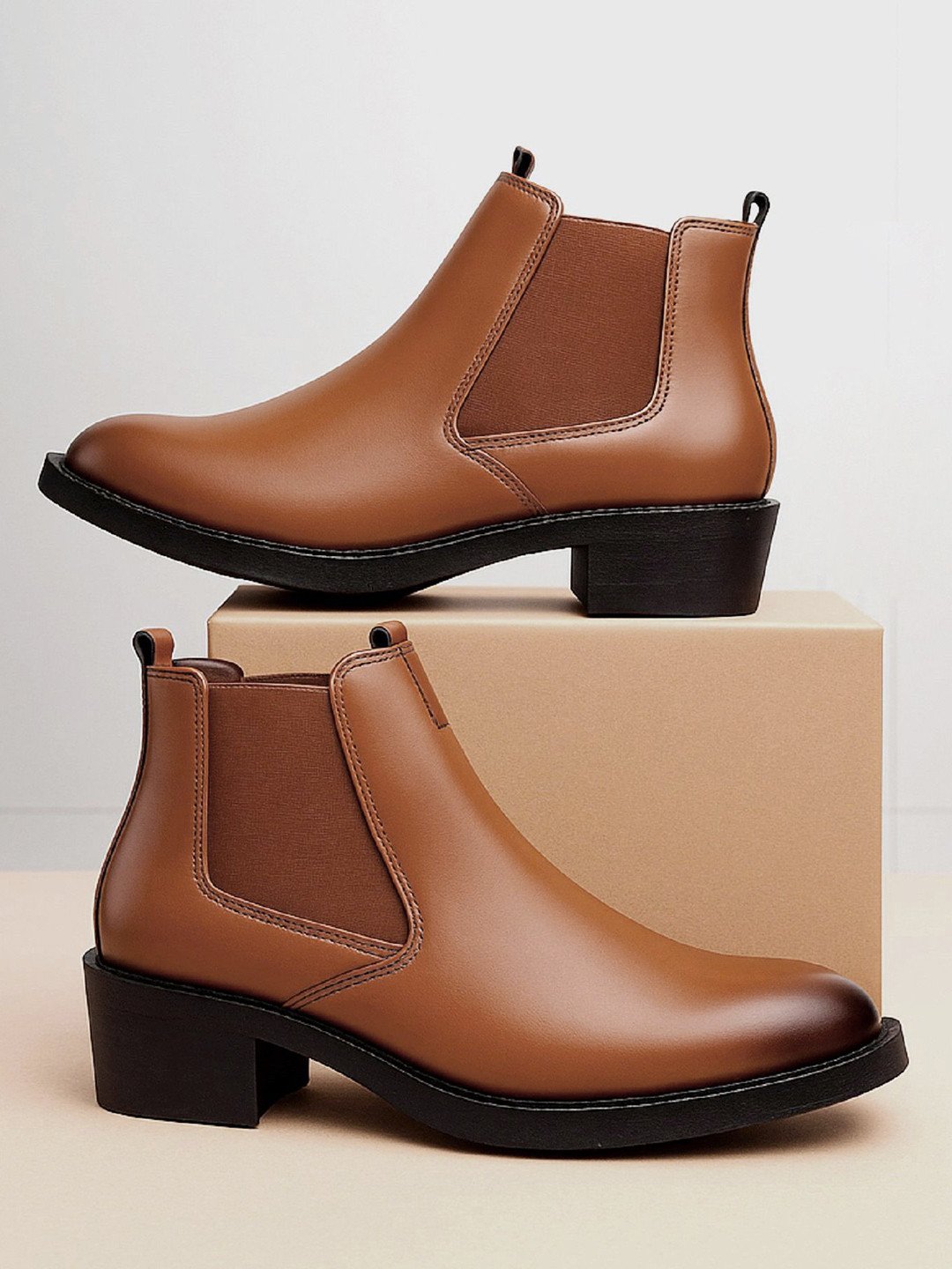 Bxxy Men Height Increasing Formal Ankle-Length Chelsea Boots