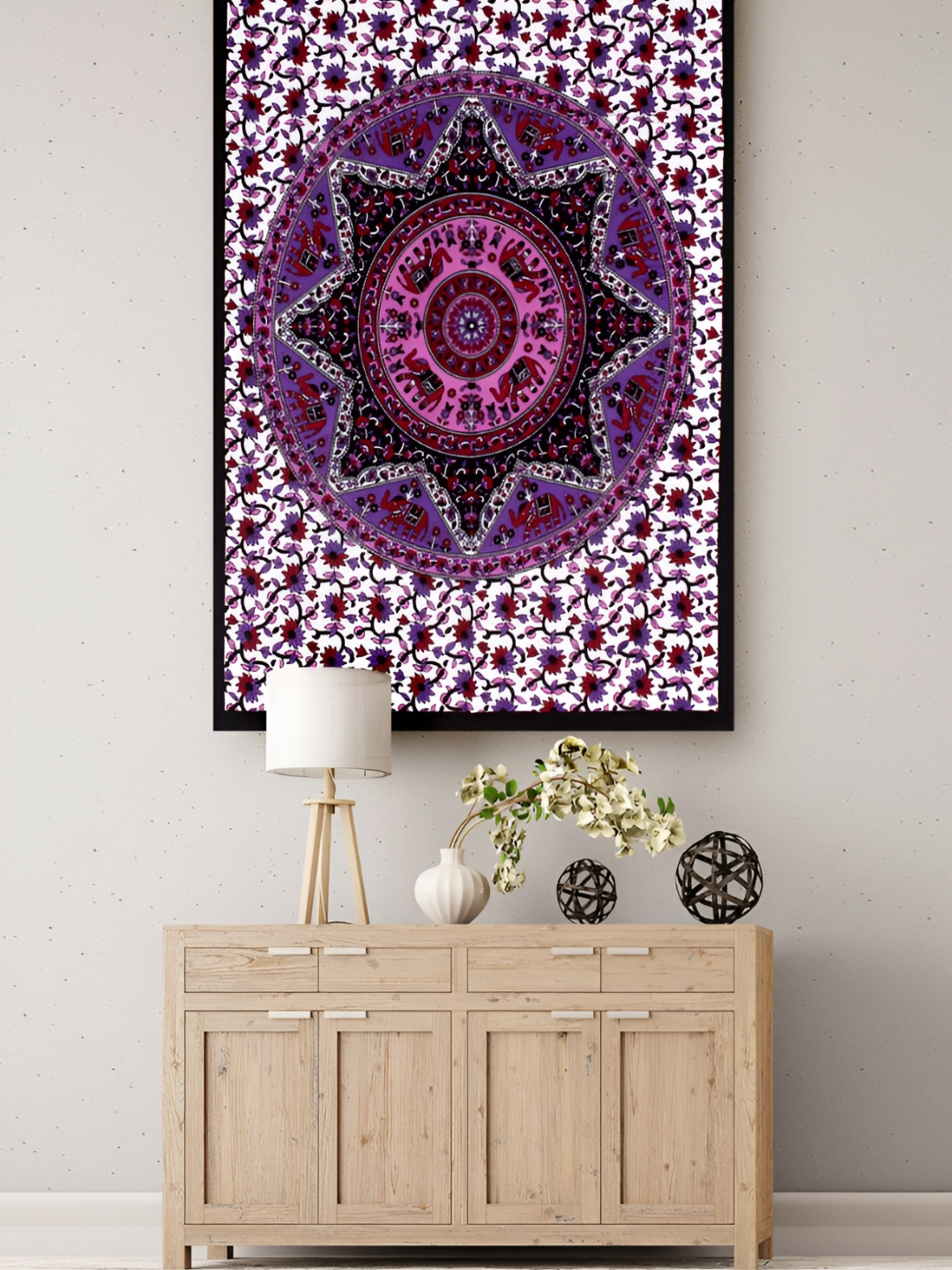 HANDICRAFT PALACE Mandala Printed Pure Cotton Wall Hanging Tapestry