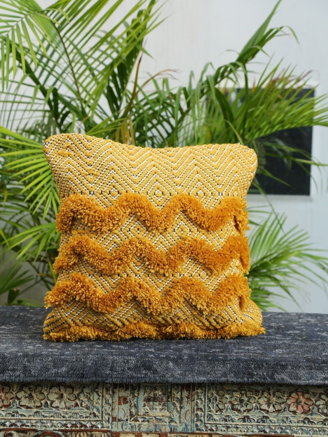Revive Home Yellow Square Cushion Covers