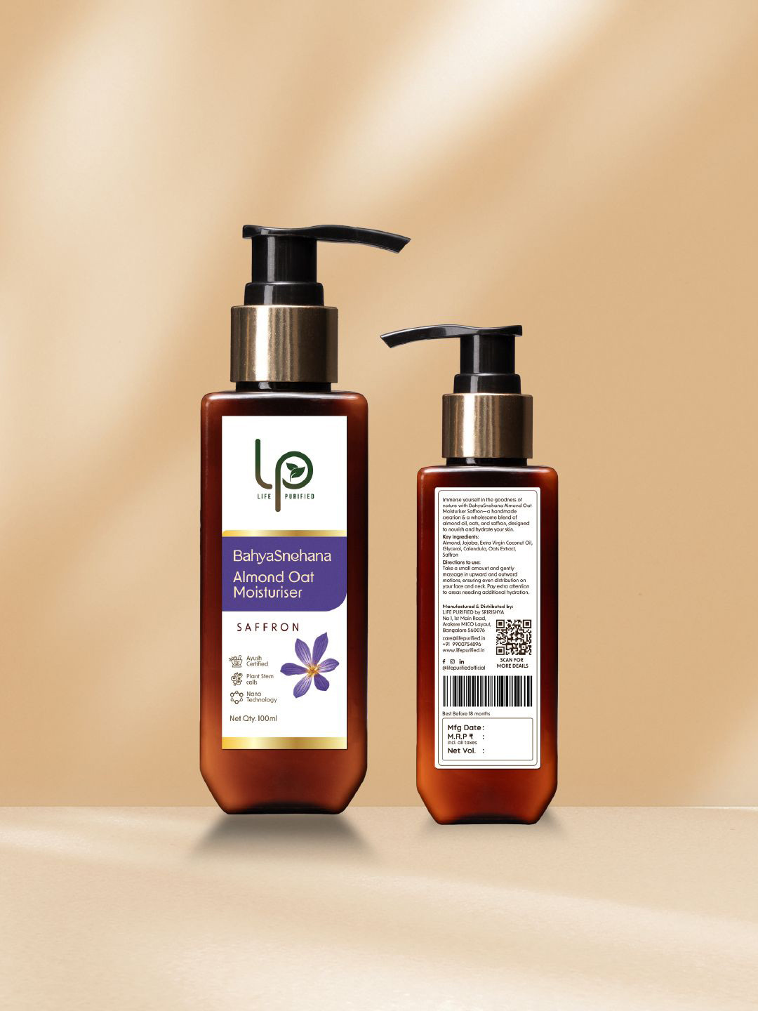 LP'S LIFE PURIFIED BahyaSnehana Almond Oat Moisturiser- 100 ml