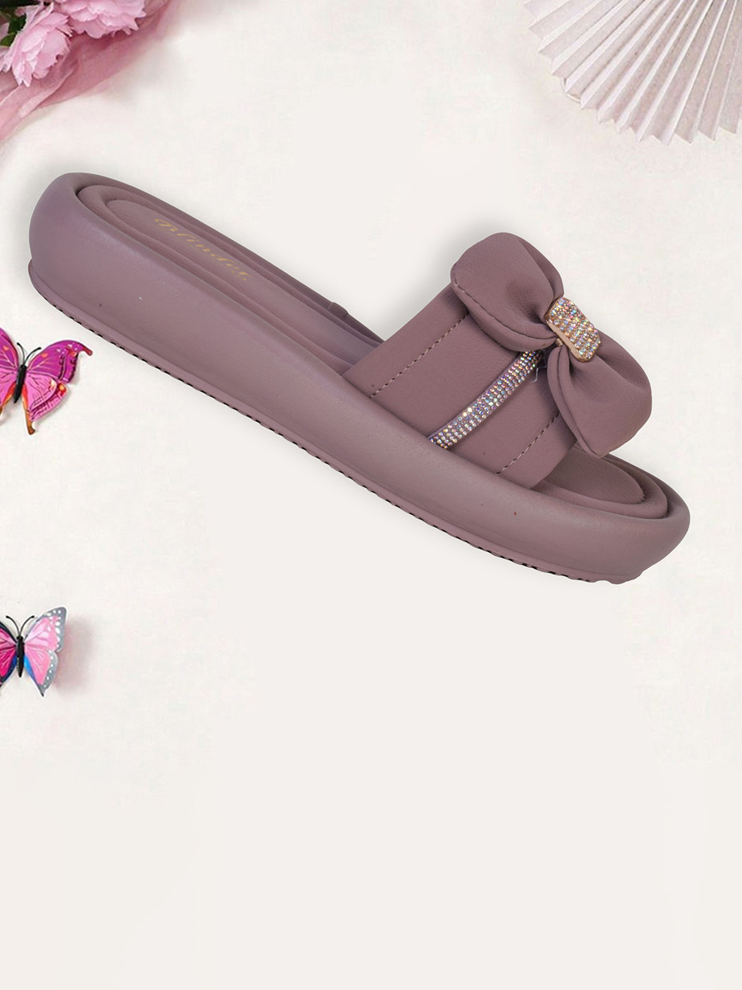 BLINDER Printed Comfort Sandals with Bows