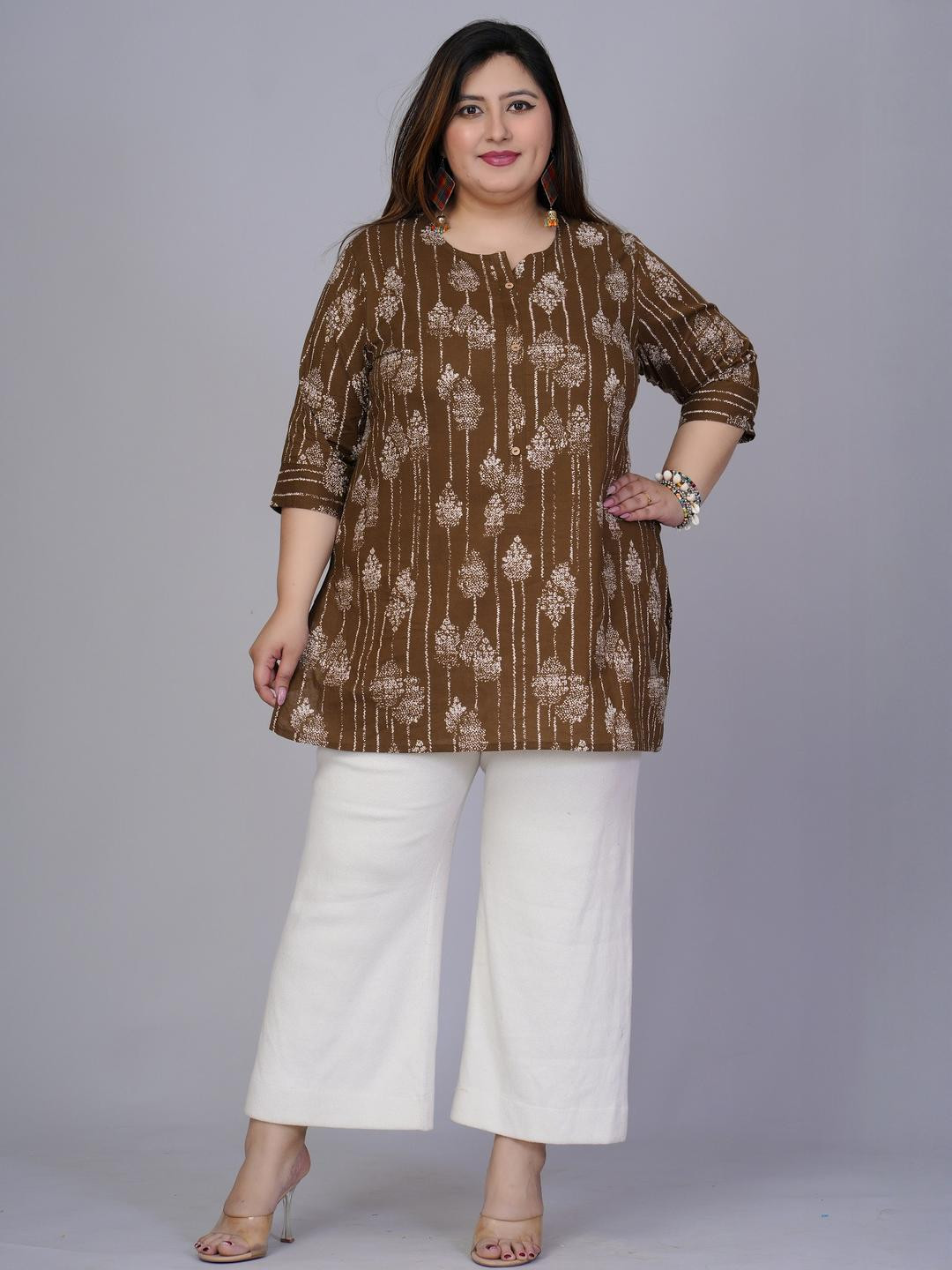 VASAVI Women Brown Cotton  Kurtas