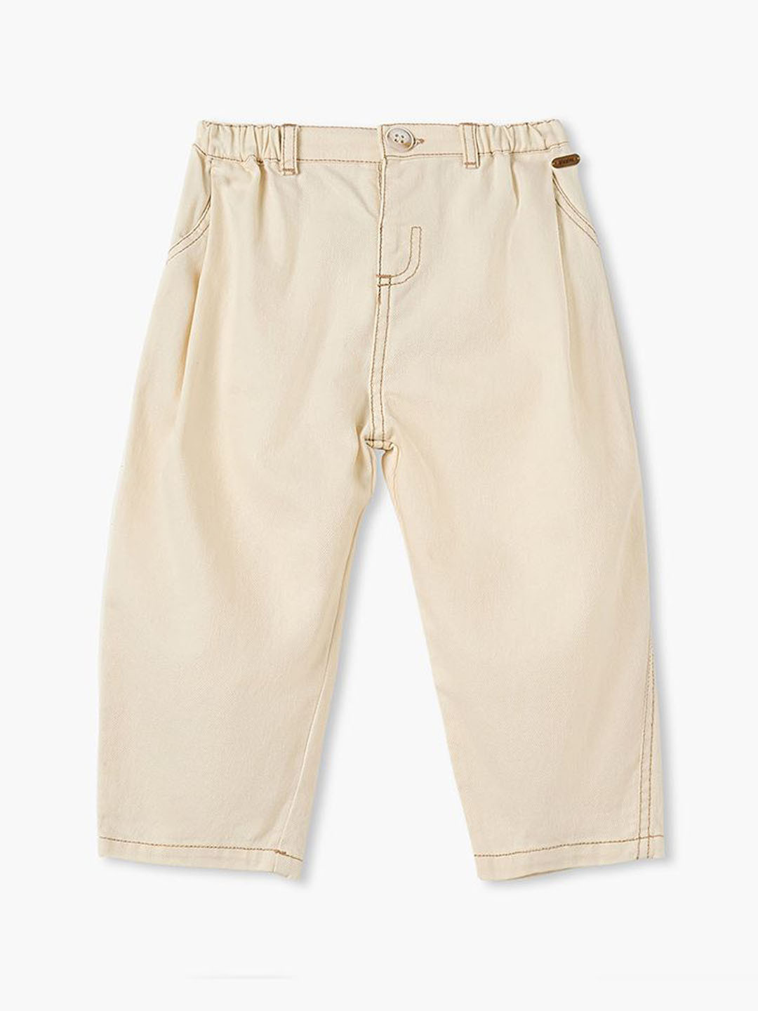 Giggles by Babyshop Boys Cotton Textured Trousers With Button Closure and Pockets