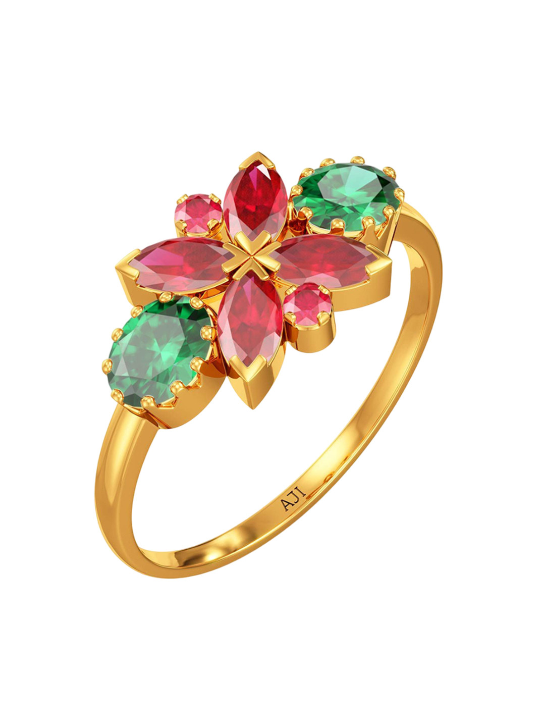 Joyalukkas 22Kt Gemstone Stellar Floral Ring -2.49 gms