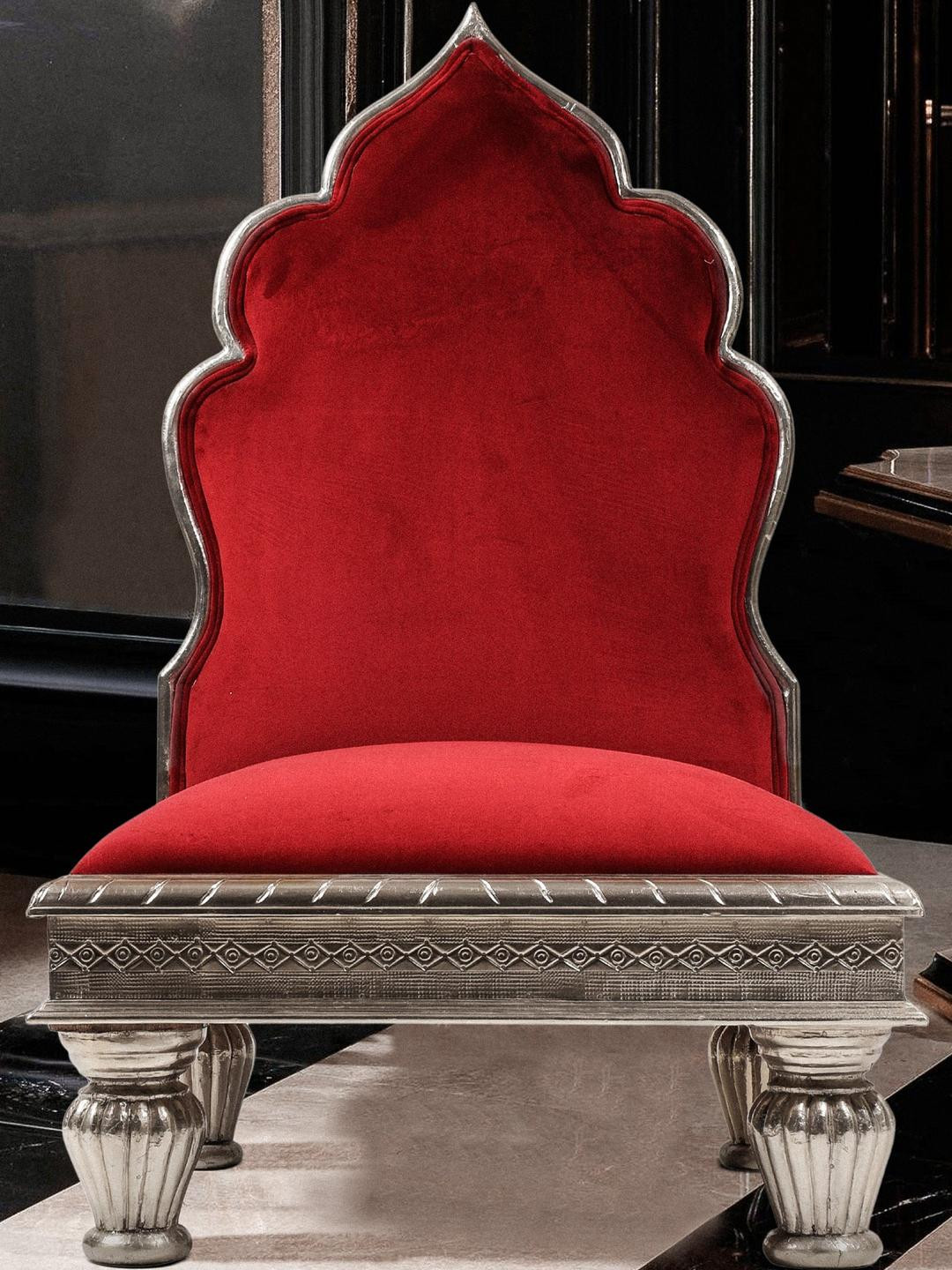 House Of Accents Red Royal Pida Classic Indian Seating Chair