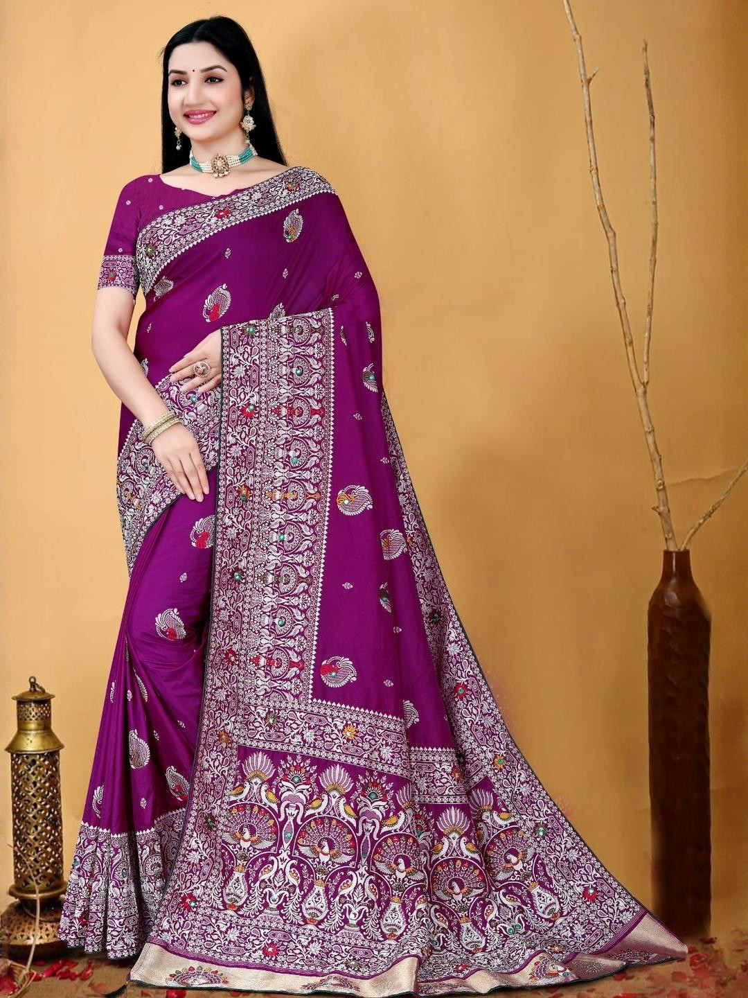 ENDECOR Woven Design Zari Saree