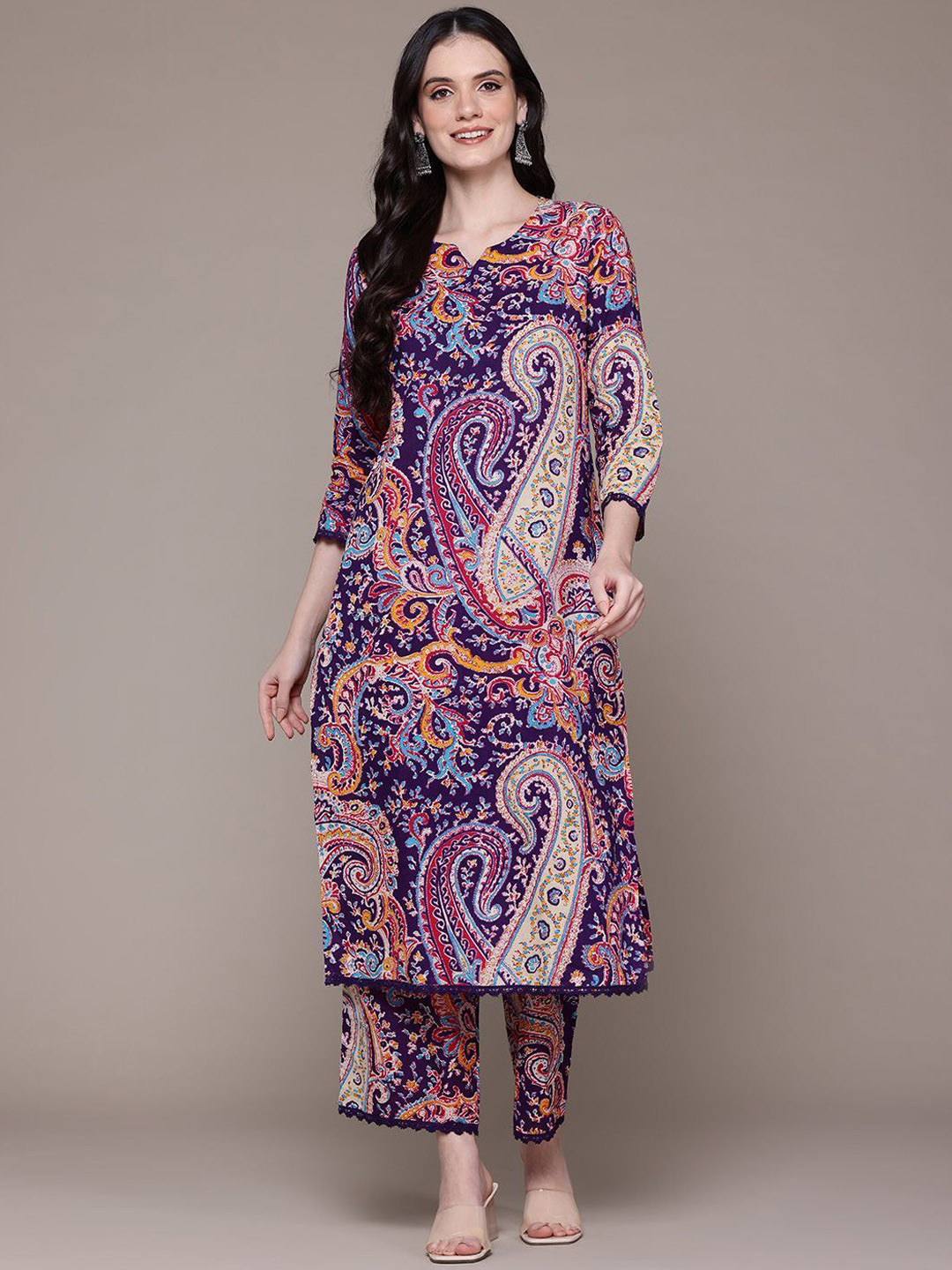 MARKHYA WALA Women Paisley Printed Kurta with Trousers