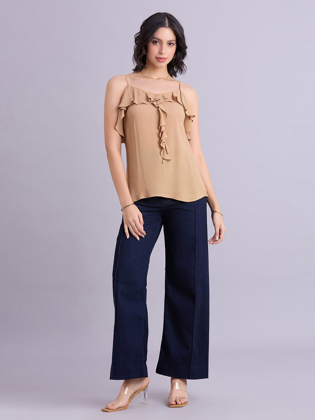 YURAA THE LABEL Ruffels Shoulder Straps Top