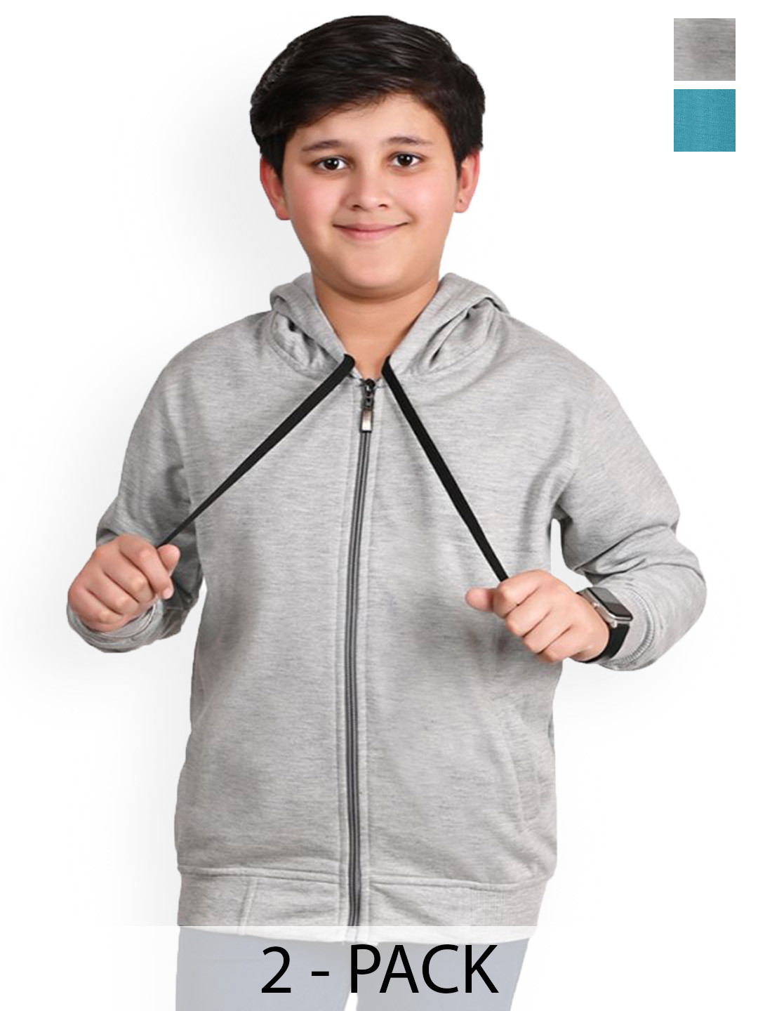 BAESD Boys Pack of 2 Hooded Solid Lightweight Bomber Jackets