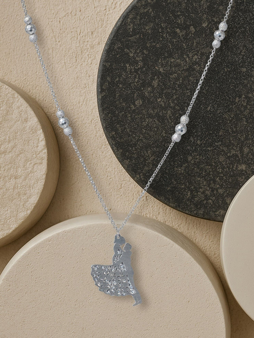 TVISVA JEWELS Women Sterling Silver Dancing Couple Pendant Necklace