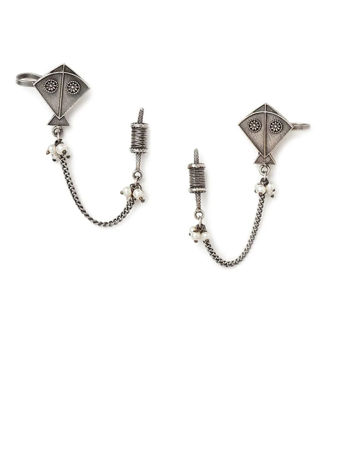 ALANKAARA Artificial Beads Oxidised Quirky Ear Cuff With Chain