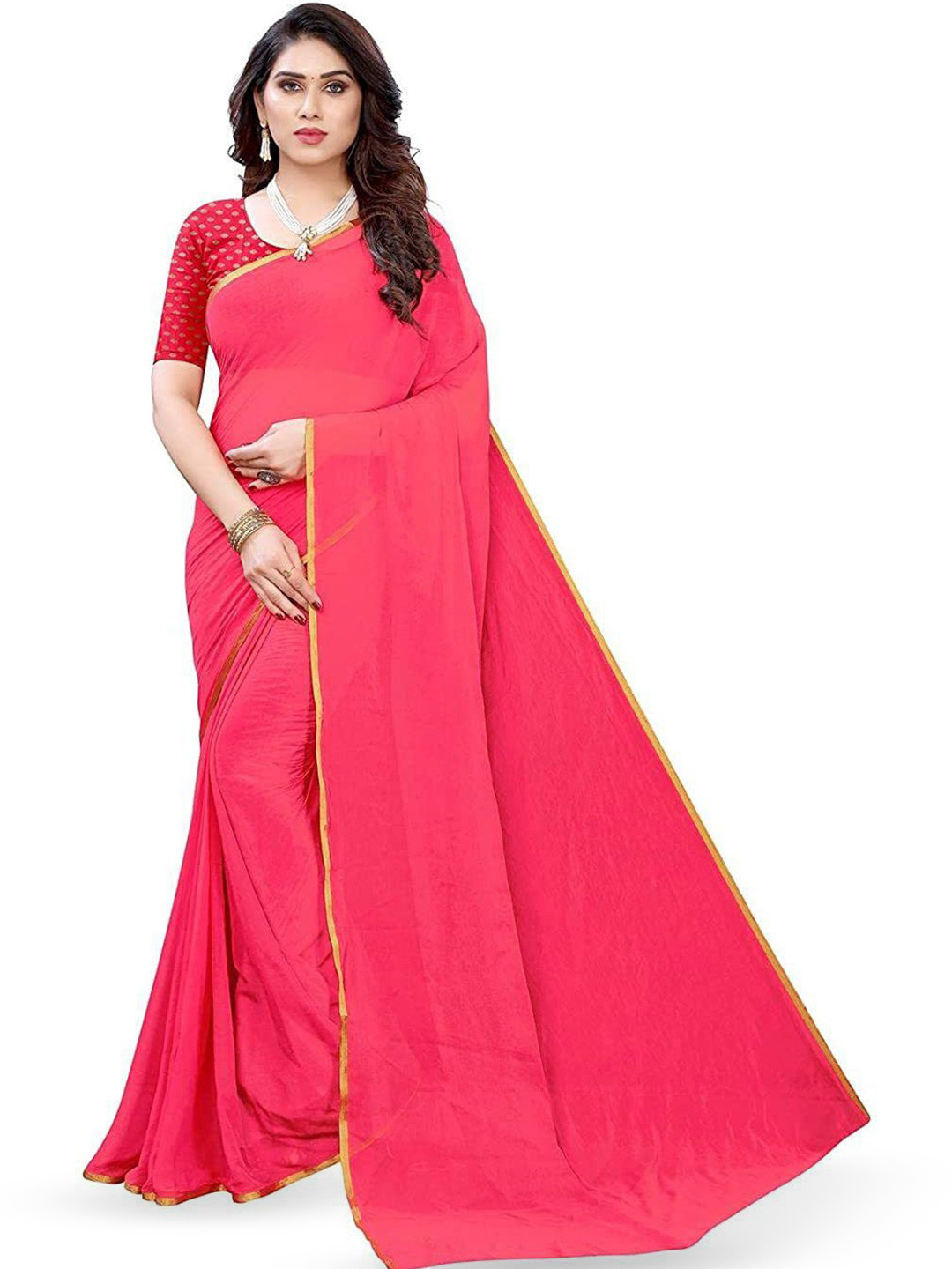 DURGA EMPORIO Pure Chiffon Saree With Blouse