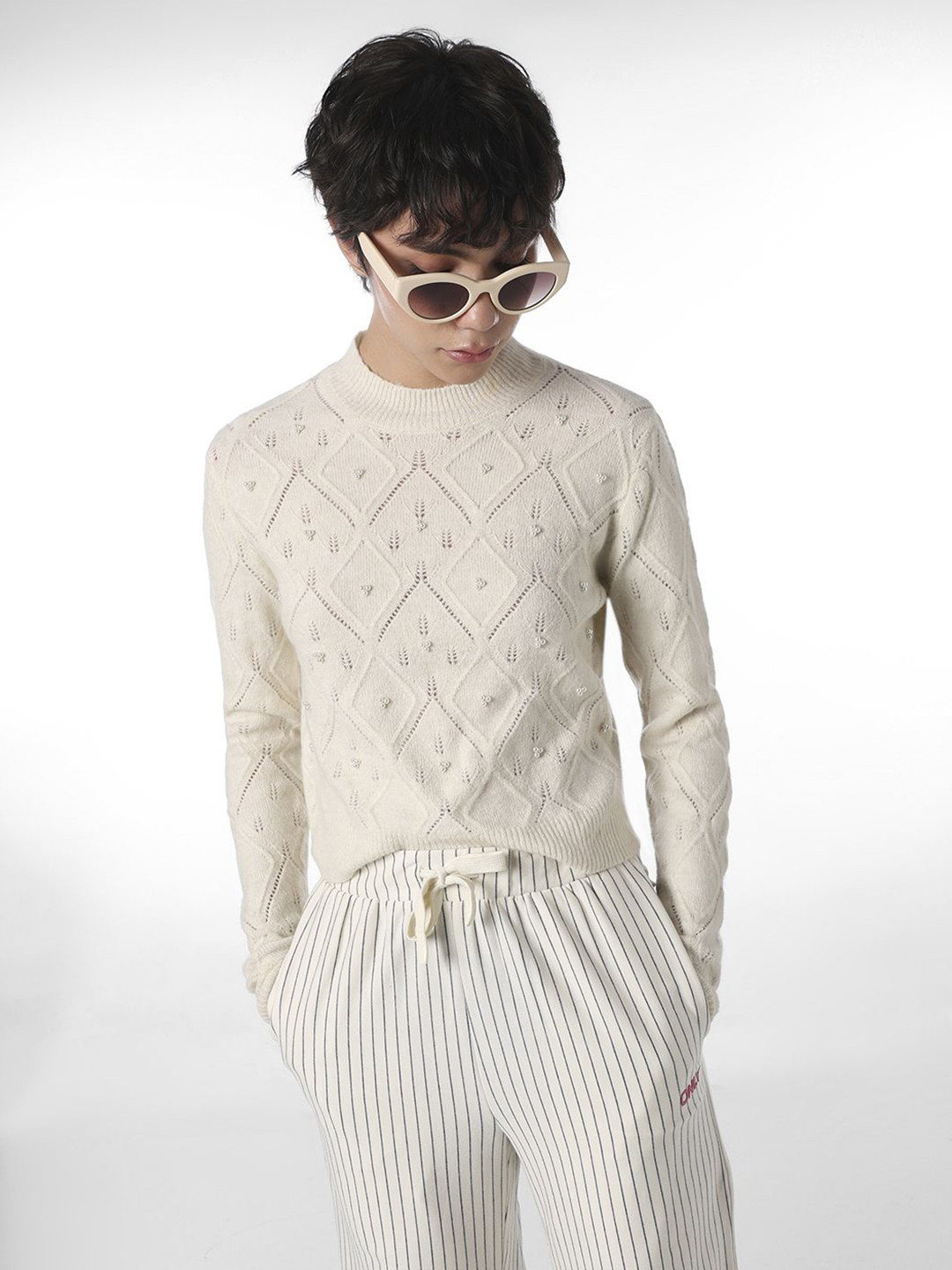 ONLY Embellished Pullover With Pearls Detail