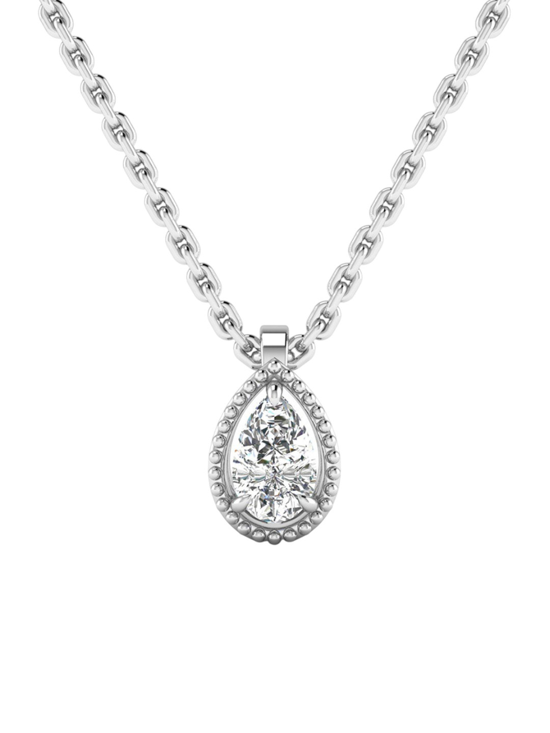 SHINE ETERNAL 18K White Gold Lab Grown Diamond Pearluxe Diamond Pendant-0.427g