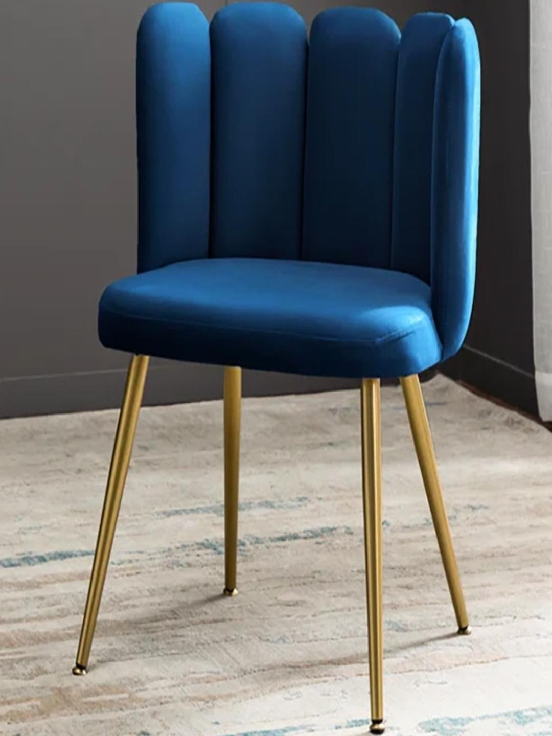 DOE BUCK Blue Velvet Marsillo Accent Lounge Chair