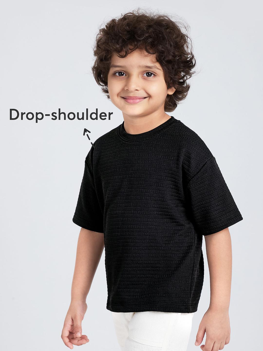 Hopscotch Boys Textured T-shirt