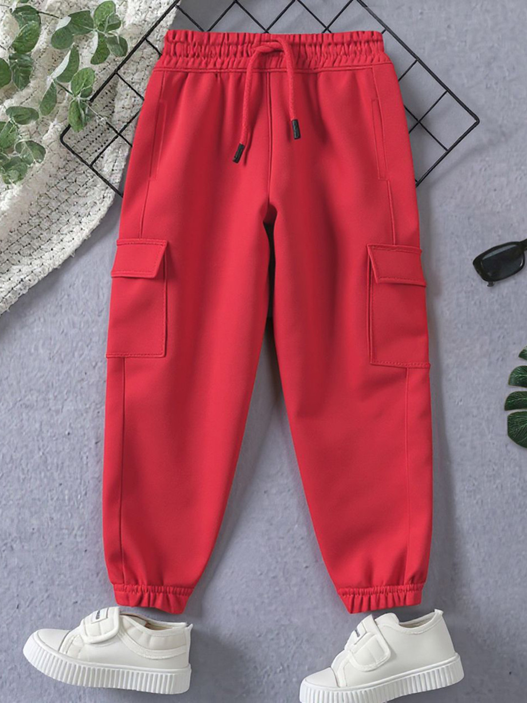 YK X Trampoline Kids Cotton Mid-Rise Cargo Joggers