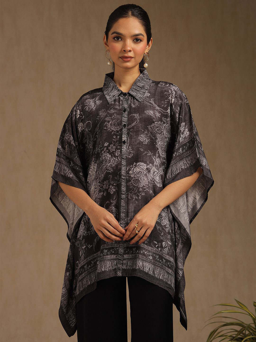 Soch Printed Shirt Collar Kaftan Tunics