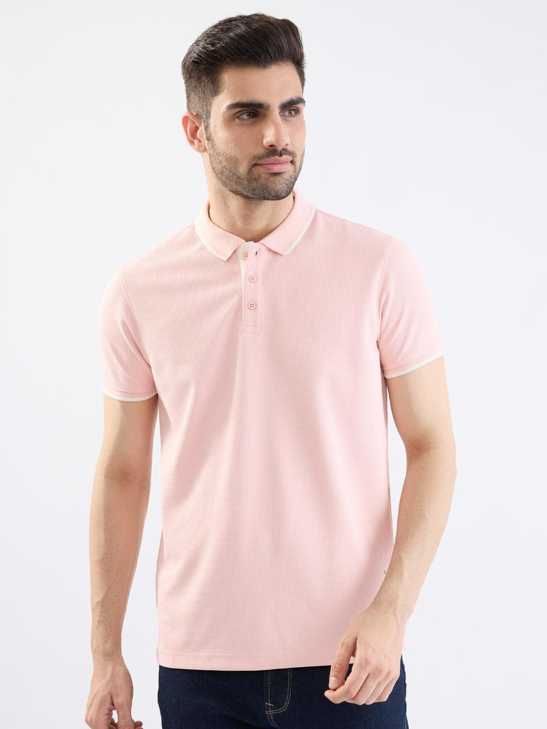 SPYKAR Men Red Polyester Tshirts