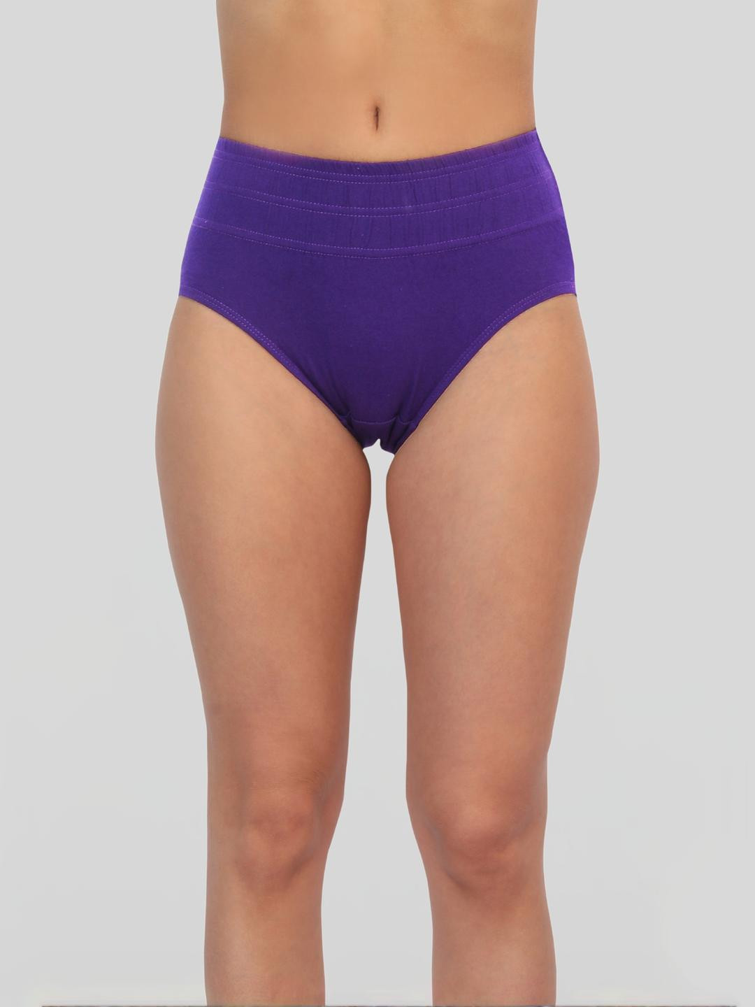 Glamoras Women Purple High Waist Cotton Tummy Tucker