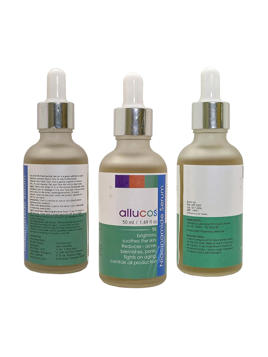 ALLUCOS Niacinamide Serum 5% For Acne & Blemishes - 50 ml