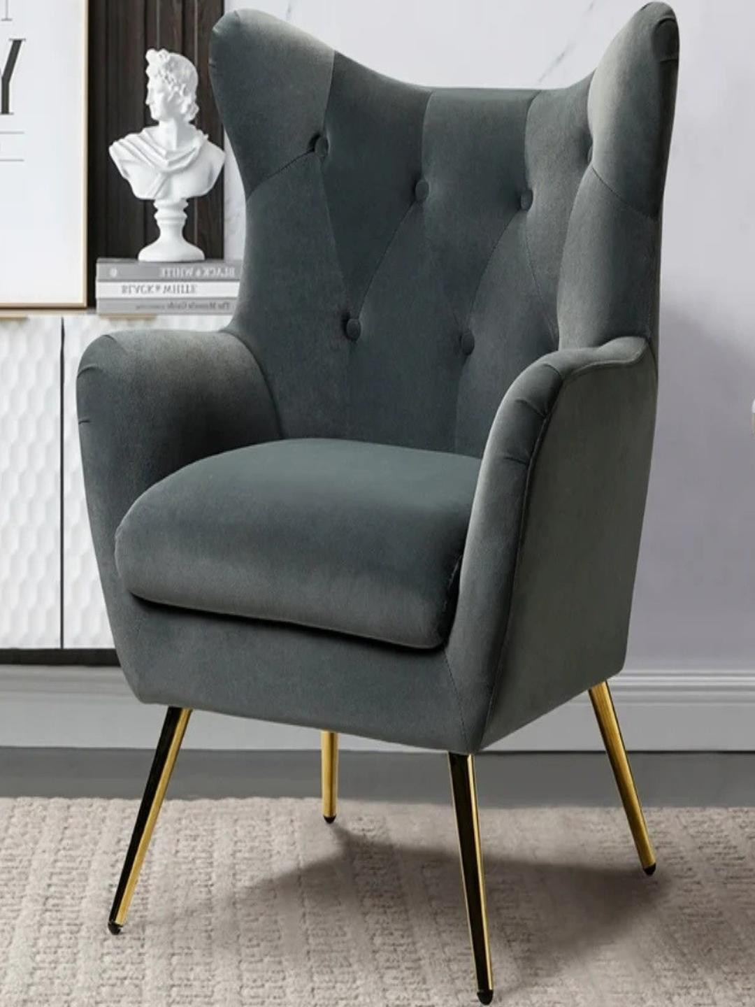 DOE BUCK Grey Solid Crisbel Lounge Chair