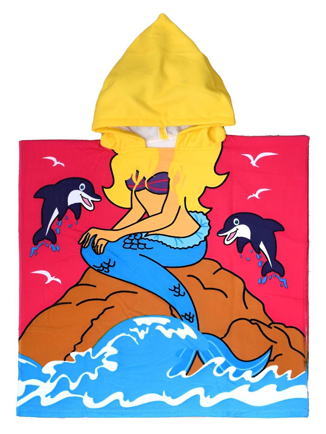 Cortina Kids Full Sleeves Babyhug Mermaid Hooded Bath Robe