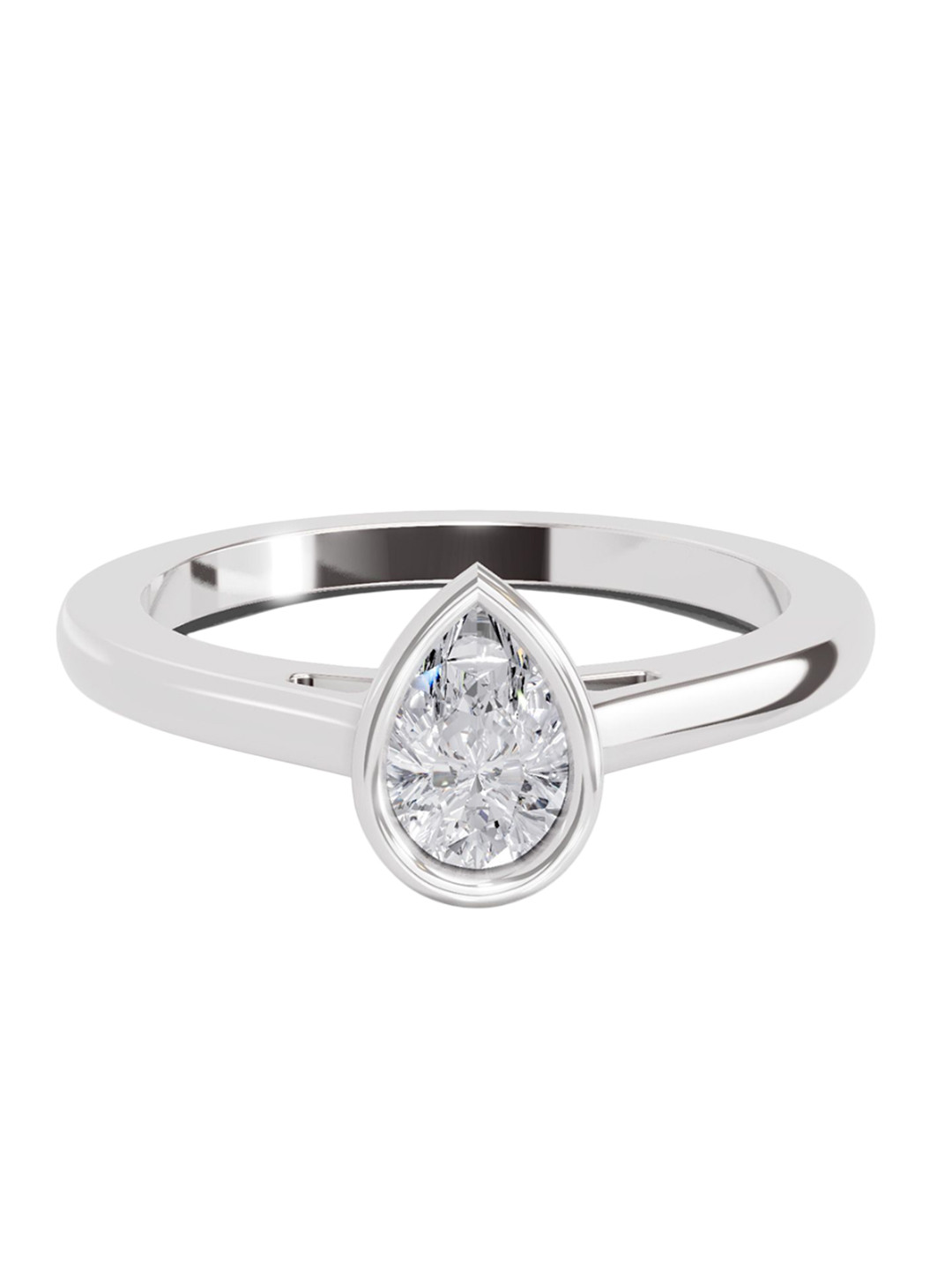 Sparkles 14K White Gold Lab Grown Diamond 0.5 Carat Pear Shape Diamond Ring