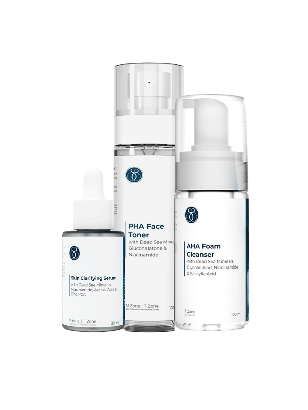 Seasoul Set Of 3 Skin Clarifying Serum- 30 ml- PHA Face Toner 100 ml & Foam Cleanser 100ml