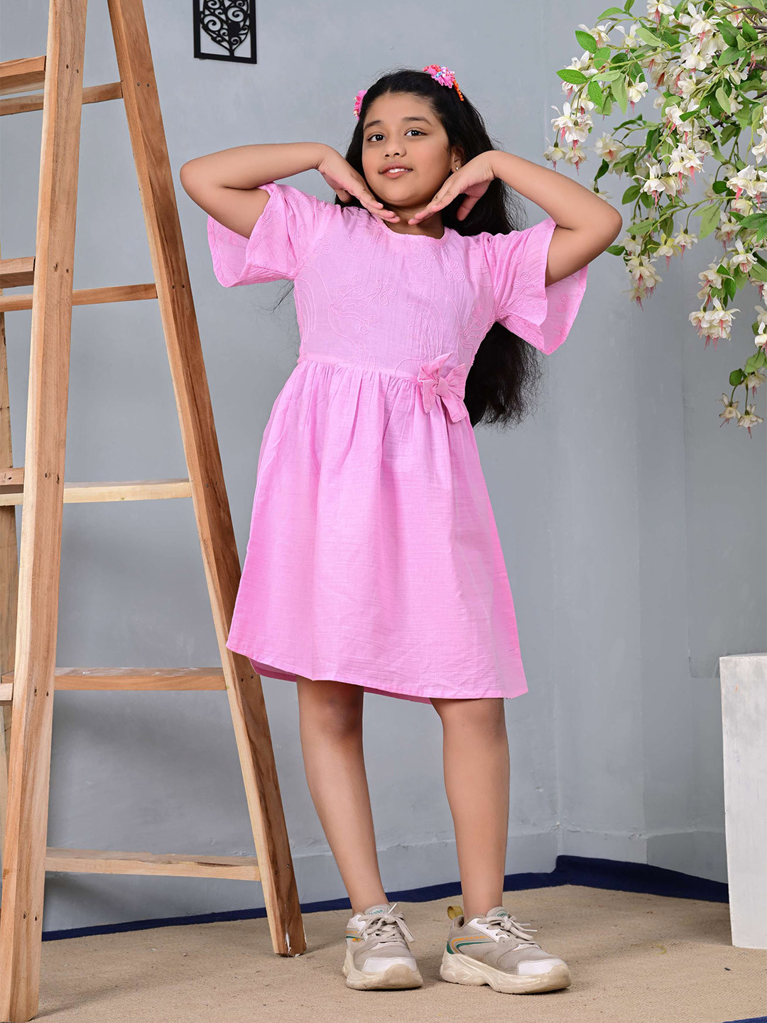 BAESD Girls Embroidered Bell Sleeve Formal Fit and Flare Dress
