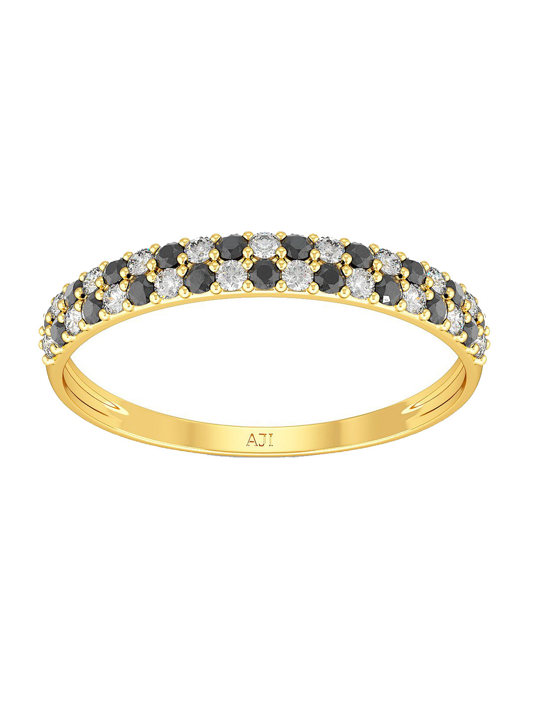 Joyalukkas Women 22 KT Gold Sequence Black-Beauty Ring - 1.278 g