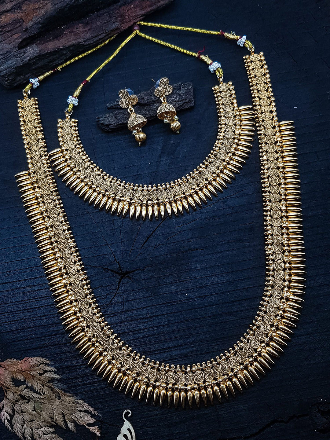 GRIIHAM Gold-Plated Kasu Coorgi Artificial Beaded Jewellery Set