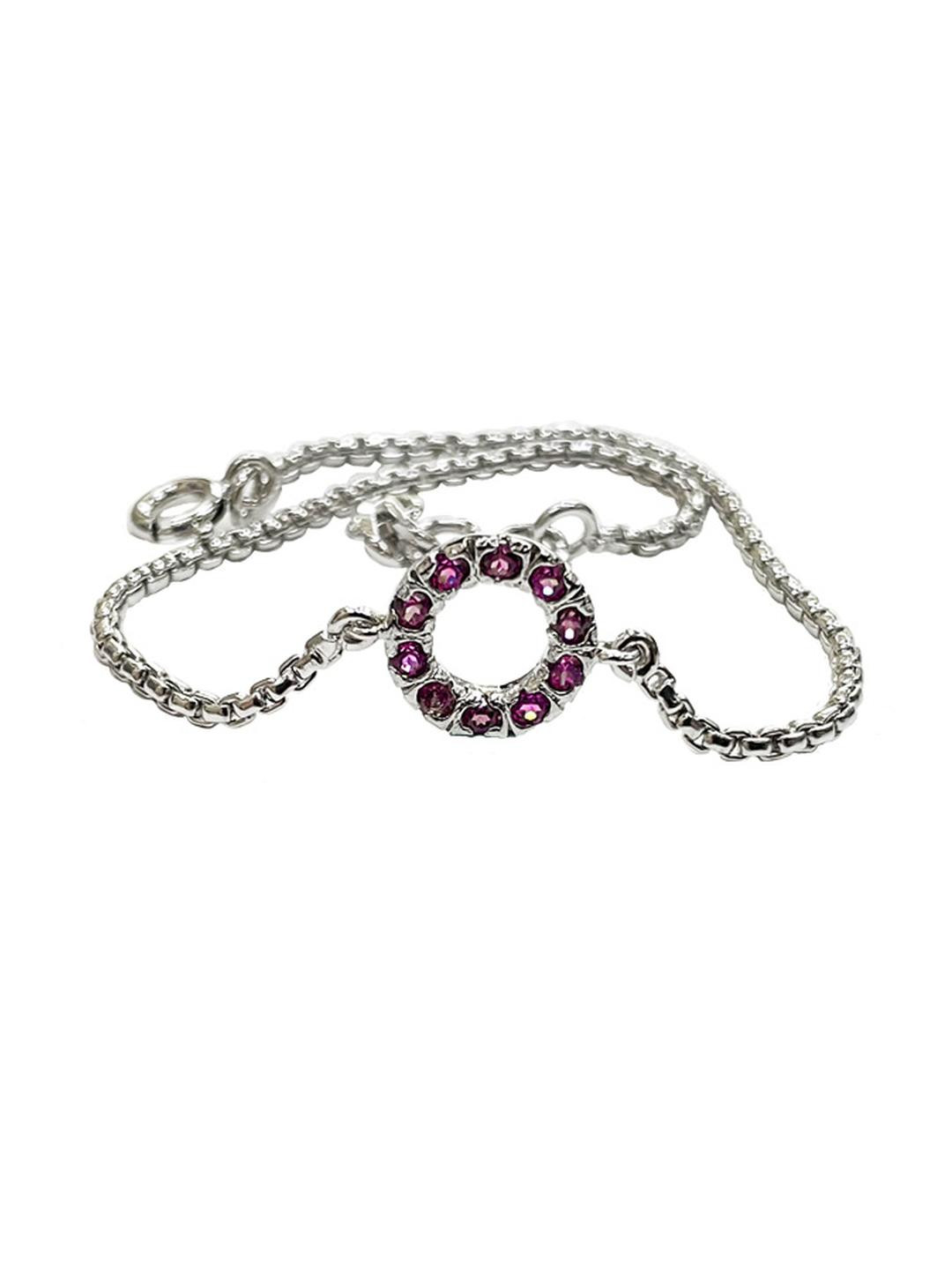 Surat Diamond Jewellery Women Silver Rhodolite Bracelet
