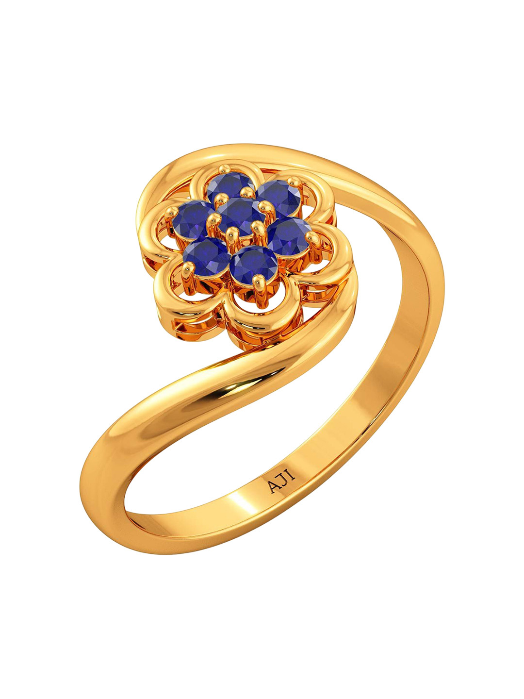 Joyalukkas 22Kt Gold Gemstone Floral Ring -2.53 gms