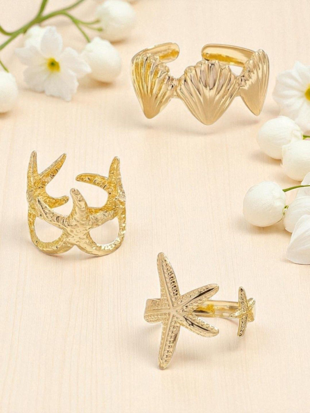 OOMPH Set Of 3 Finger Rings